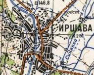 Топографическая карта Иршавы