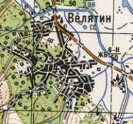 Топографическая карта Велятина