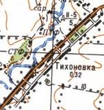 Топографическая карта Тихоновки