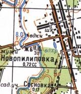 Топографическая карта Новопилиповки
