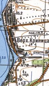 Топографическая карта Верхней Криницы