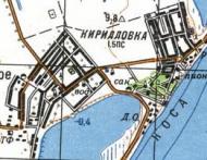 Топографическая карта Кириловки