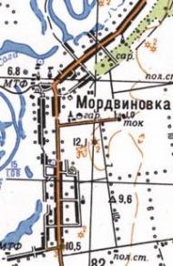 Топографическая карта Мордвиновки