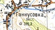 Топографическая карта Ганнусовки