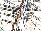 Топографічна карта Гринівців