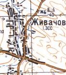 Топографическая карта Живачова