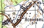 Топографічна карта Ясеновця