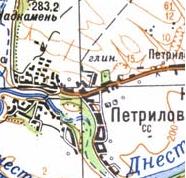 Топографическая карта Петрилова