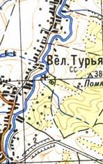 Топографическая карта Великой Турьей