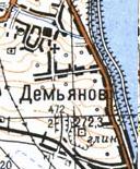 Топографическая карта Демьянова