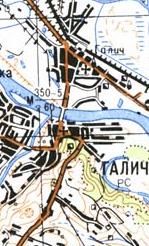 Топографическая карта Галича