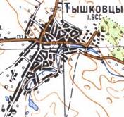 Топографічна карта Тишківців