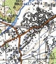 Топографическая карта Пнева