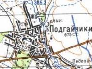 Топографічна карта Підгайчиок