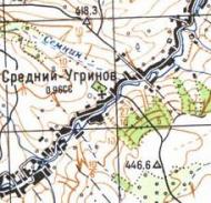 Топографічна карта Середнього Угриньового