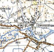 Топографічна карта Томашівців