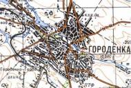 Topographic map of Horodenka