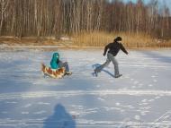 На озері взимку