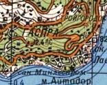 Topographic map of Gaspra