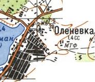 Топографическая карта Оленевки