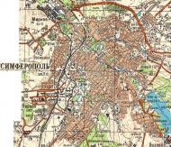 Топографическая карта Симферополя
