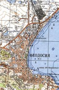 Топографическая карта Феодосии
