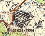 Topographic map of Partyzanske
