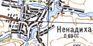 Топографическая карта Ненадихи