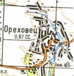 Топографічна карта Оріховця