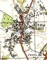 Топографічна карта Юхнів