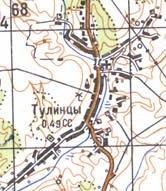 Топографічна карта Тулинців