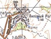 Топографическая карта Липового Рога