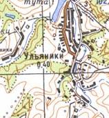 Топографічна карта Уляниок