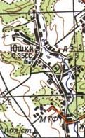 Topographic map of Yushky