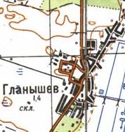 Topographic map of Glanyshiv