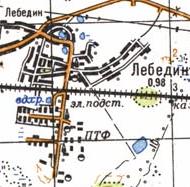 Topographic map of Lebedyn