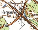 Топографічна карта Неграшів