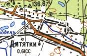Topographic map of Dytyatky