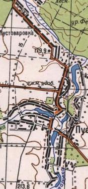Topographic map of Pustovarivka