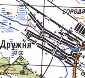 Topographic map of Druzhnya