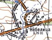 Топографическая карта Небелицы