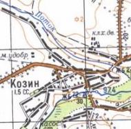 Topographic map of Kozyn