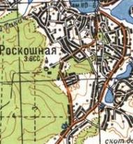Topographic map of Rozkishna