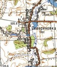 Топографічна карта Северинівки