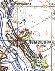 Topographic map of Lemeshivka