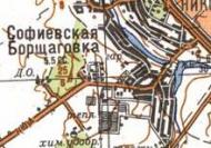 Топографическая карта Софиевской Борщаговки