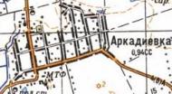 Topographic map of Arkadiyivka