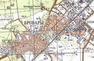 Topographic map of Brovary
