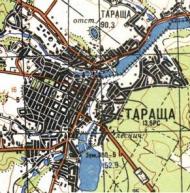 Topographic map of Tarashcha