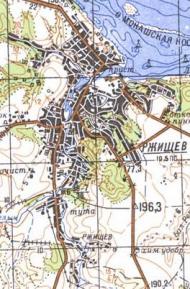 Topographic map of Rzhyschiv